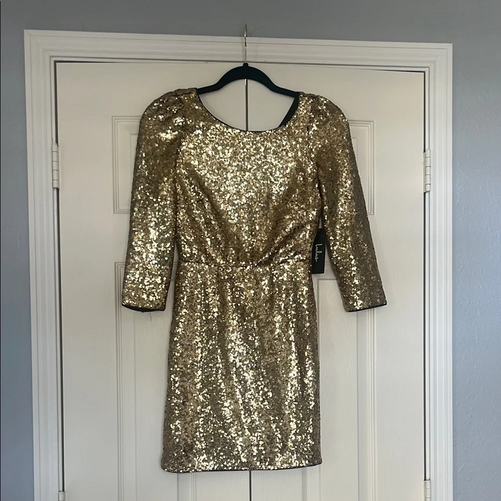 Lulus Gold Sequin Dress - Picture 2 of 4